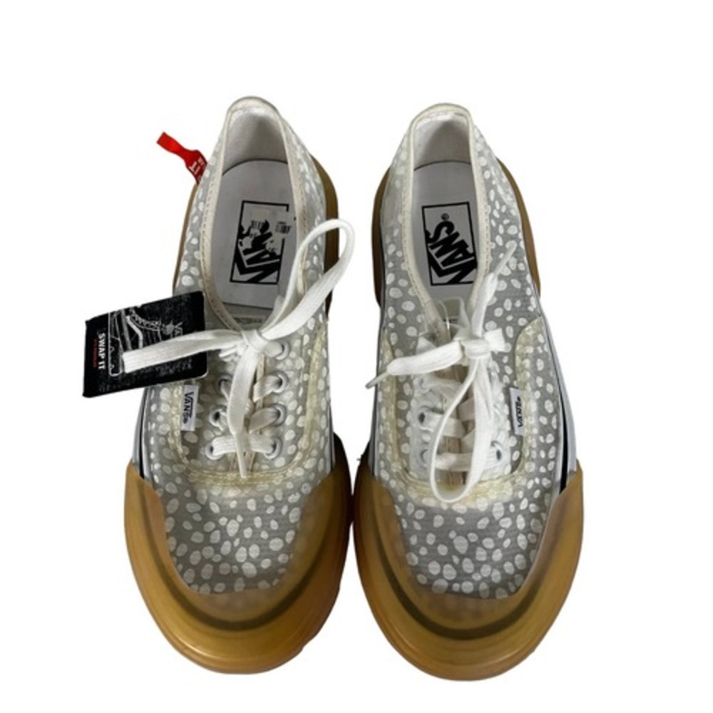 Vans Authentic Modular Mesh Polka Dot Gum Sole Sneakers White NWT Womens 7.5 - Picture 3 of 16
